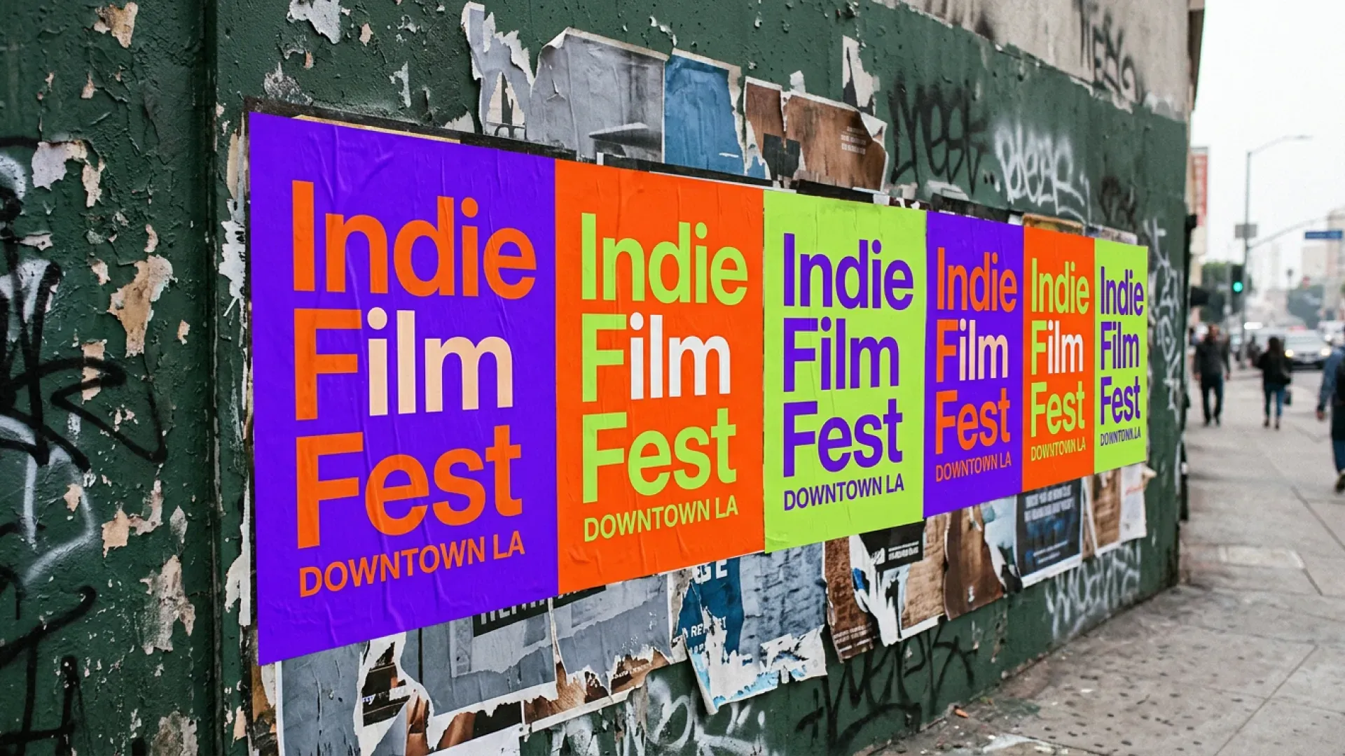 Colorful poster concepts with clear readable typography generated for campaign review